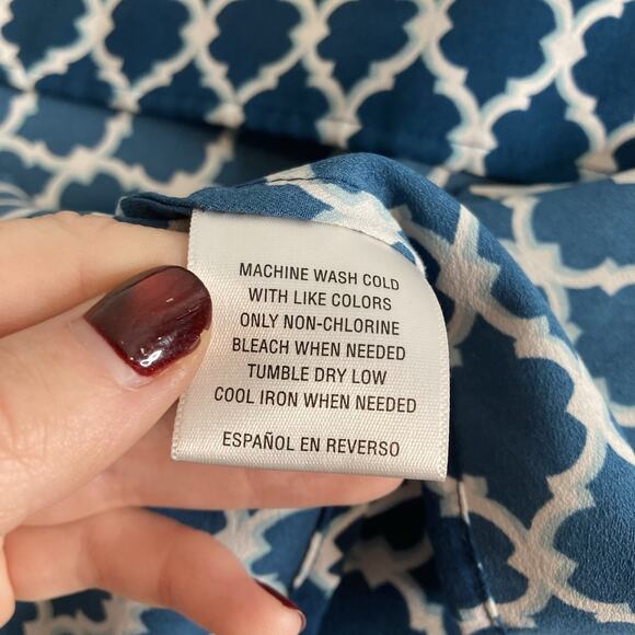 Macy’s Charter Club Women's Teal Moroccan Button Front Tunic Blouse Size 1X Boho - Picture 6 of 12